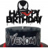 Topper brokatowy na tort Happy Birthday Venom 10197