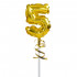 Balon na patyczku cyferka złota "5" BLF9218