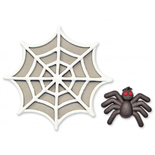 Foremka do dekoracji z masy cukrowej Pajęczyna z pająkiem