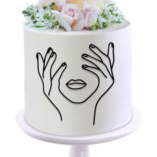 Topper akrylowy na tort Linearny Kobieta 10534