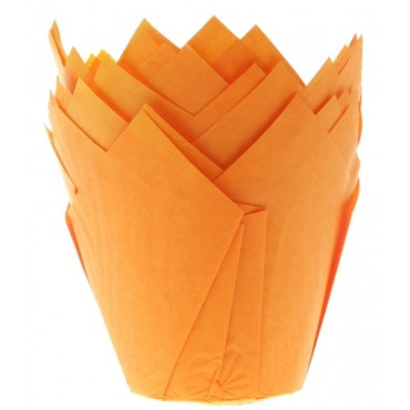 Papilotki do pieczenia muffinek Tulipany Pomarańczowe 25szt 10536