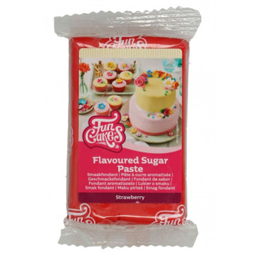 Fun Cakes Masa cukrowa lukier plastyczny Czerwony smak Truskawkowy 250g F20410