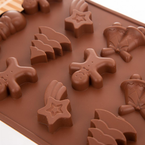 Forma silikonowa do czekoladek pralinek Wesołe Święta 151753