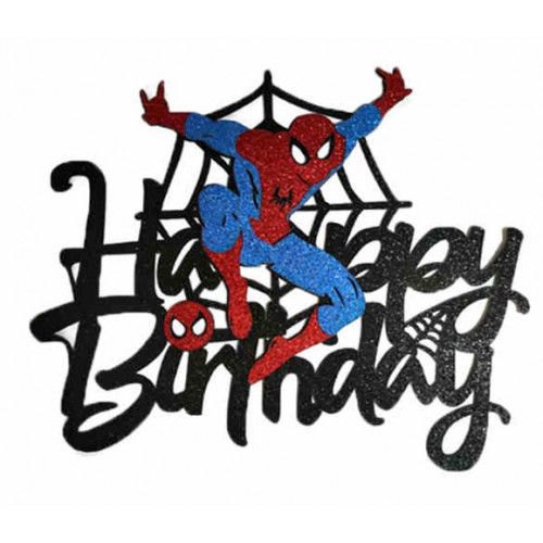 Brokatowy topper urodzinowy na tort Spider Man 10739