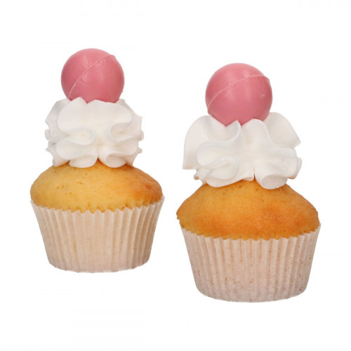 FunCakes Czekoladowe kule 3D do dekoracji matowe Różowe 8szt F50540 bezglutenowy