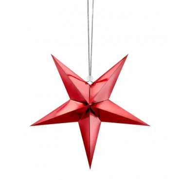 Gwiazda papierowa do dekoracji 30cm czerwona GWP1-30-007M