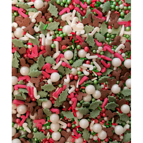 Posypka cukrowa do dekoracji pierników Świąteczne Jingletti Renifery Jemioła 30g