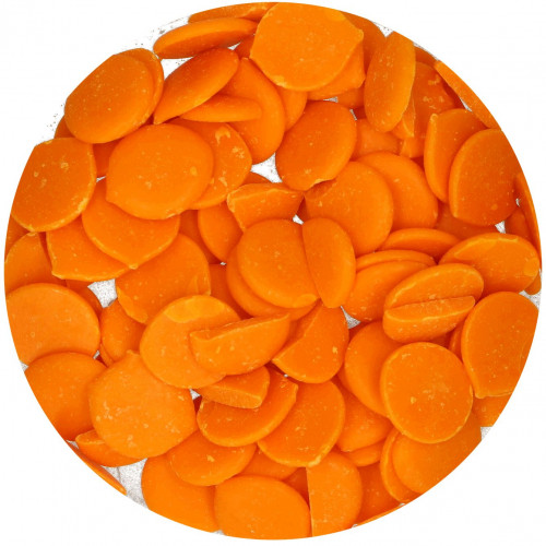 Fun Cakes Candy melts polewa czekoladowa pastylki pomarańczowe 250g F25320