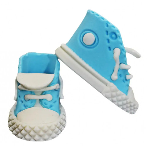 Figurka cukrowa na tort Trampki buciki dziecięce 3D niebieskie EX4886