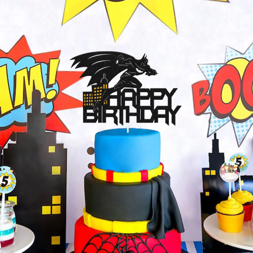 Brokatowy topper urodzinowy na tort Batman 10738