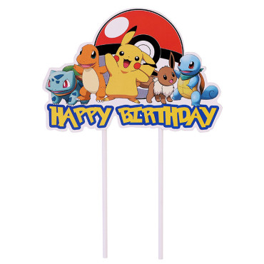 Topper urodzinowy na tort Pokemon Happy Birthday 11189