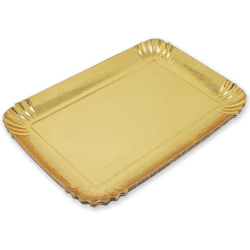 Elite tacka pod ciasto wypieki prostokątna złota 19,5cm x 13,7cm 2E1S
