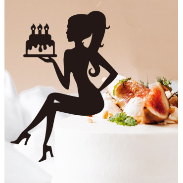 Akrylowy topper na tort dziewczyna kobieta z tortem 11270 Sweet Baking