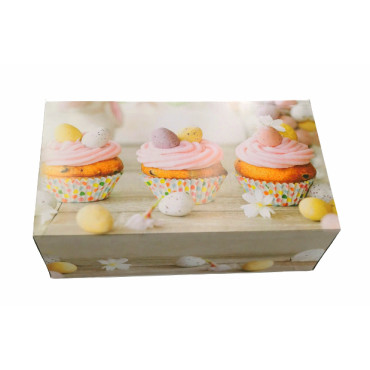 Pudełko na ciasto wypieki Wielkanocne babeczki 31x22x8cm 48350