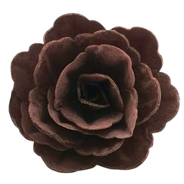 Róża waflowa 3D Średnia Brązowa 6cm 2szt