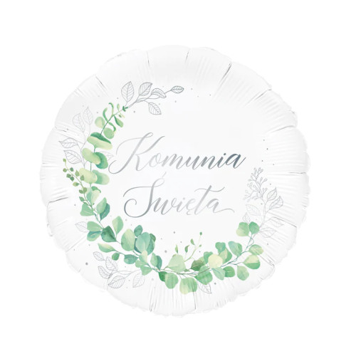 Balon foliowy okrągły Pierwsza Komunia Święta 45cm PP131909