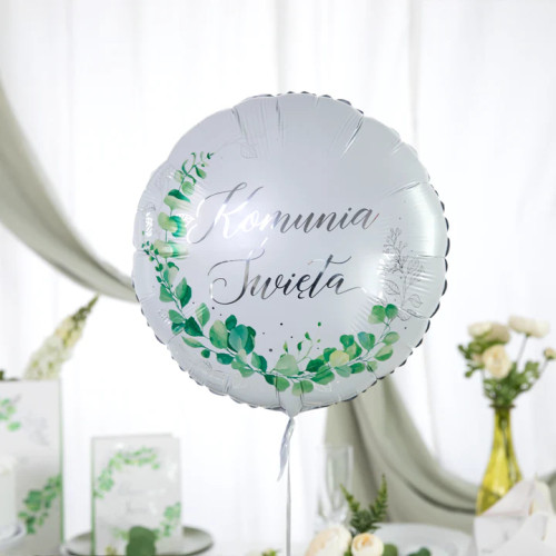 Balon foliowy okrągły Pierwsza Komunia Święta 45cm PP131909
