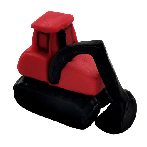 Figurka na tort Koparka Czerwona 3D cukrowa 11492