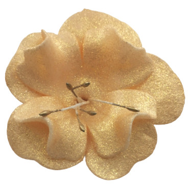 Dekoracja do ozdoby tortu Kwiat Magnolia Złota 6cm 11503