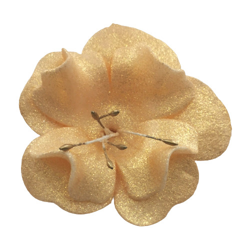 Dekoracja do ozdoby tortu Kwiat Magnolia Złota 6cm 11503