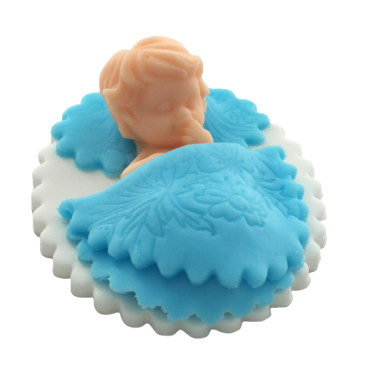 Figurka cukrowa na tort dzidzia dziecko pod kocykiem 3D Niebieskie 11504