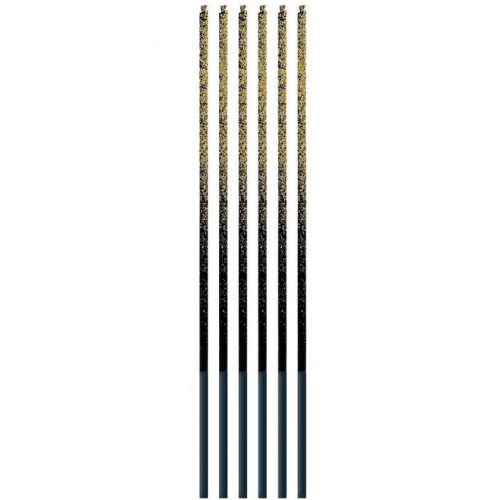 Świeczki urodzinowe długie Ombre złoty brokat 6 sztuk dł.17cm 7C-SOZB