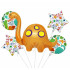 Zestaw balonów foliowych Dinozaur Pomarańczowy Happy Birthday 5 sztuk Amigo