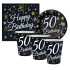 Zestaw urodzinowy "Happy 50" Talerzyki kubki serwetki komplet 32sztuki 11685