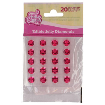 Fun Cakes Żelkowe diamenty kryształy do dekoracji wypieków Różowe 20szt F51830