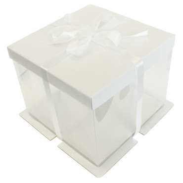 Pudełko prezentowe na tort Perłowe wysokie 30x30x25cm