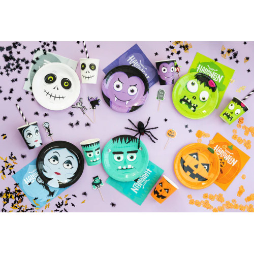 Talerzyki papierowe Halloween Monsters 6szt 18cm 129647