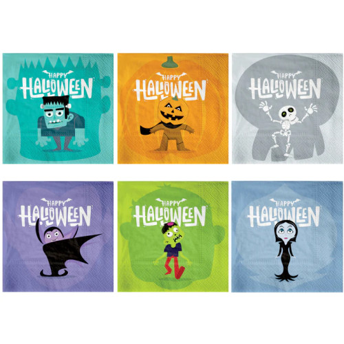 Serwetki papierowe Halloween Monsters 12szt mix 129708