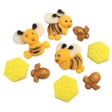 Figurki Cukrowe na tort Pszczółki 9szt 12002