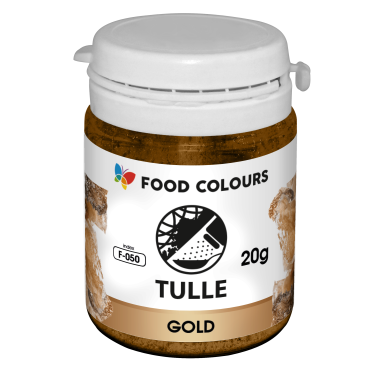 Food Colours Jadalny tiul do dekoracji wypieków Złoty 20g