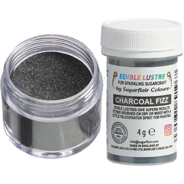Sugarflair Barwnik pudrowy brokat błyszczący do pyłkowania malowania czarny Charcoal Fizz E7027