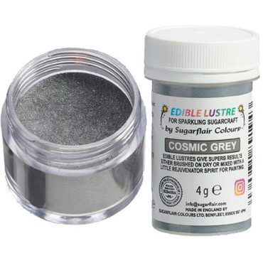 Sugarflair Barwnik pudrowy brokat błyszczący do pyłkowania malowania szary Cosmic Grey E7025