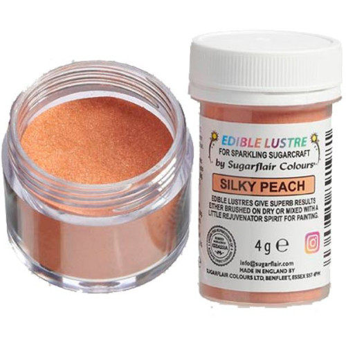 Sugarflair Barwnik pudrowy brokat błyszczący do pyłkowania malowania Silky Peach E7029