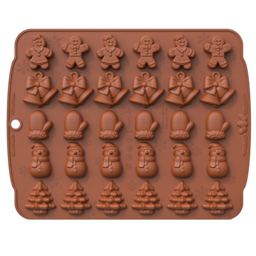 Forma silikonowa do robienia czekoladek Święta Dzwonki Bałwanki Choinki 12167