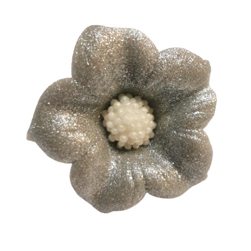 Kwiat cukrowy do dekoracji wypieków Dzwonek mały Srebrny 4,5cm 12254