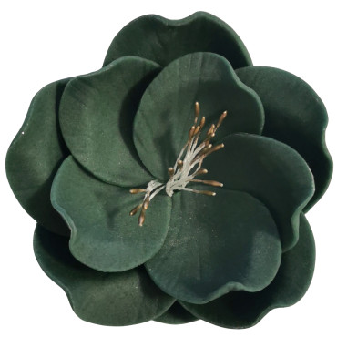 Kwiat cukrowy do dekoracji wypieków Eustoma zieleń butelkowa 8cm 12257