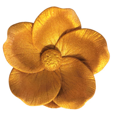 Kwiat cukrowy do dekoracji wypieków Dzika Róża złota 7cm 12259