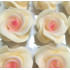 Kwiat cukrowy do dekoracji wypieków Róża biała z różowym środkiem 6cm 12263