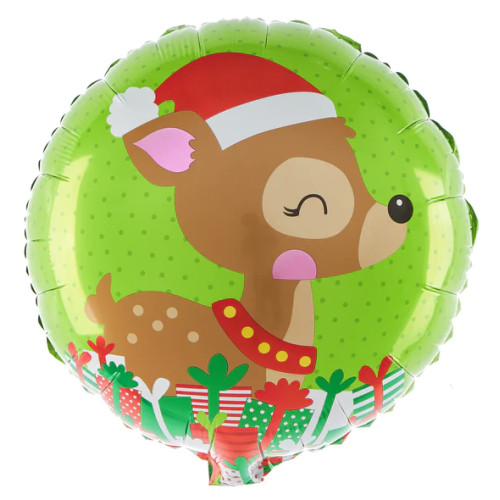 Balon foliowy na święta okrągły Renifer 45cm PP 142325