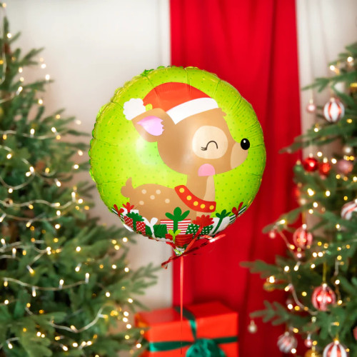 Balon foliowy na święta okrągły Renifer 45cm PP 142325