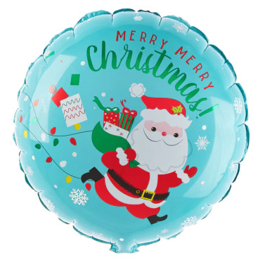 Balon foliowy na święta okrągły Mikołaj 45cm PP 142288