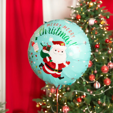 Balon foliowy na święta okrągły Mikołaj 45cm PP 142288
