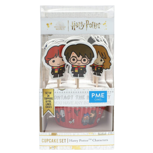 Papilotki do pieczenia babeczek foliowane z pikerami Postacie Harry Potter 48szt HPC213 PME