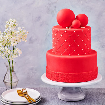 Fun Cakes Masa cukrowa do obkładania tortów Czerwona Red 500g F20805