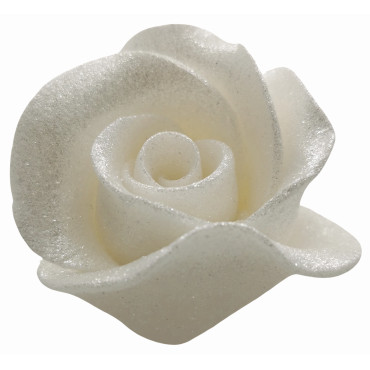 Kwiat cukrowy do dekoracji wypieków Róża Perłowa 6cm 12391