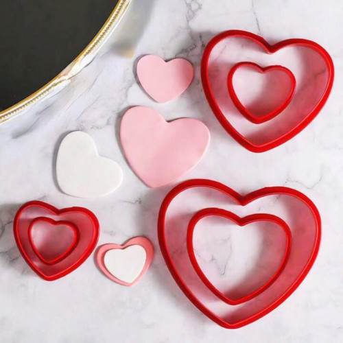 Foremki do wycinania ciastek dekoracji z masy Serca 6szt 12478 Sweet Baking